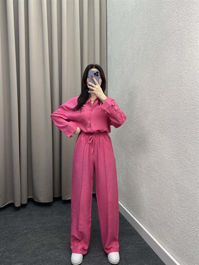 Elf Keten Pembe Gömlekli Takım