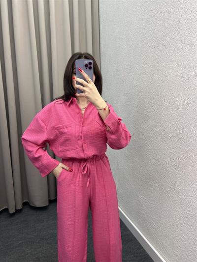 Elf Keten Pembe Gömlekli Takım
