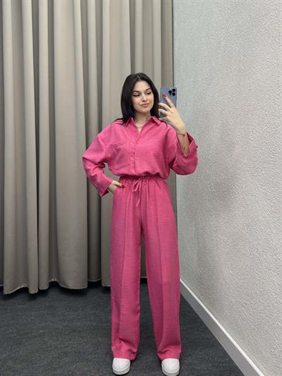 Elf Keten Pembe Gömlekli Takım
