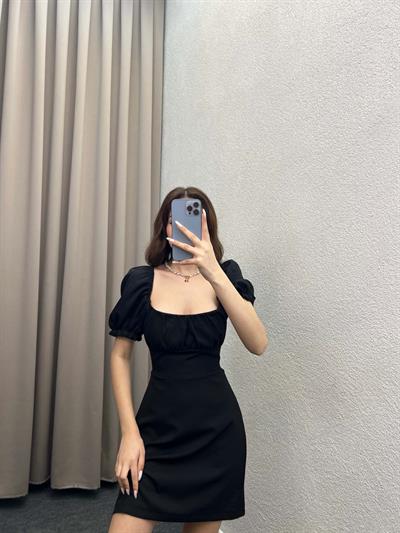 Eliza Siyah Sırt Dekolte Elbise