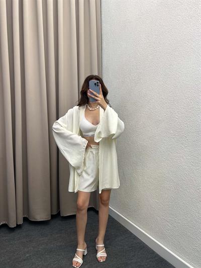 Ello Keten Beyaz Kimono Takım
