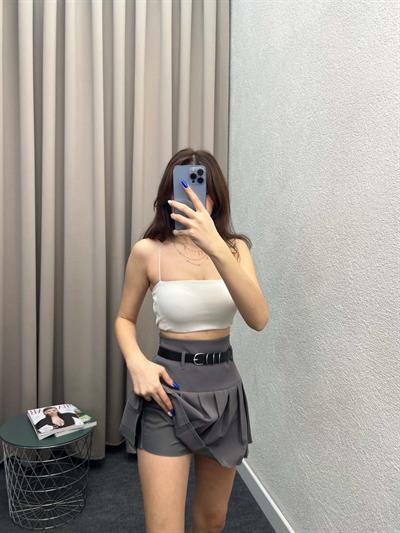 Enjoy Piliseli Füme Şort Etek