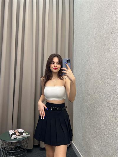 Enjoy Piliseli Siyah Şort Etek