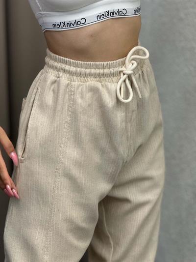 Flam Gabardin Keten Pantolon