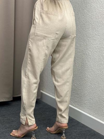 Flam Gabardin Keten Pantolon