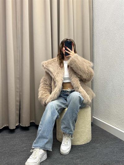 Foggia Şal Yaka Krem Kürk Ceket