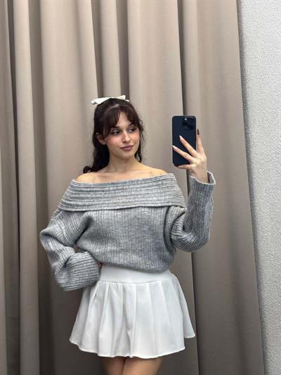 Gravity Gri Oversize Triko Kazak