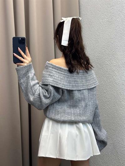 Gravity Gri Oversize Triko Kazak