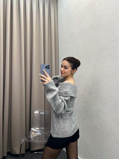 Gravity Gri Triko Oversize Kazak