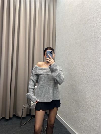 Gravity Gri Triko Oversize Kazak