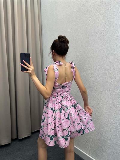 Güllü Pembe Bani Elbise