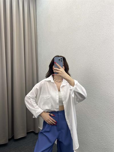 Ham Keten Beyaz Gömlek