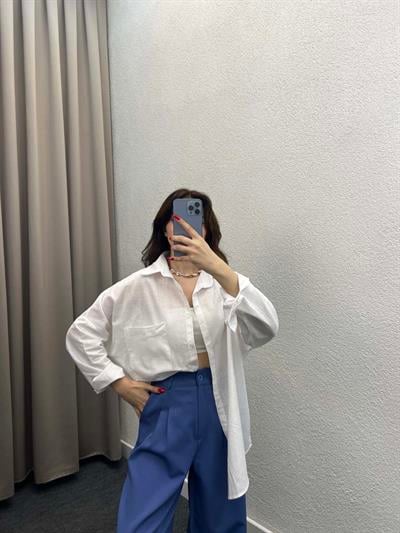 Ham Keten Beyaz Gömlek