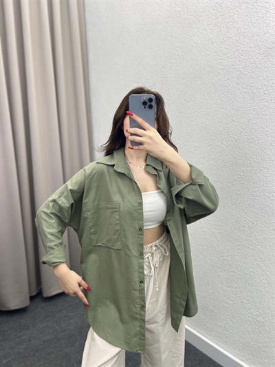 Ham Keten Haki Gömlek