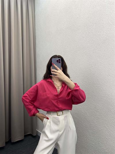 Ham Keten Pembe Gömlek