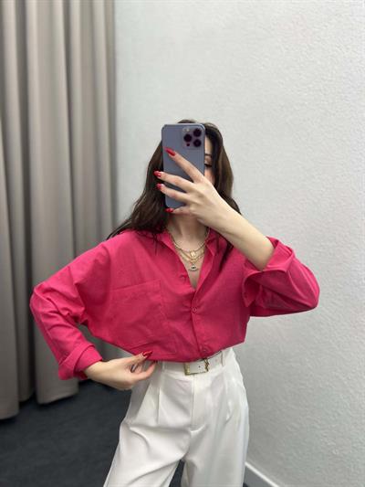 Ham Keten Pembe Gömlek