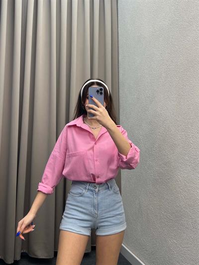 Asterix Dokuma Pembe Gömlek