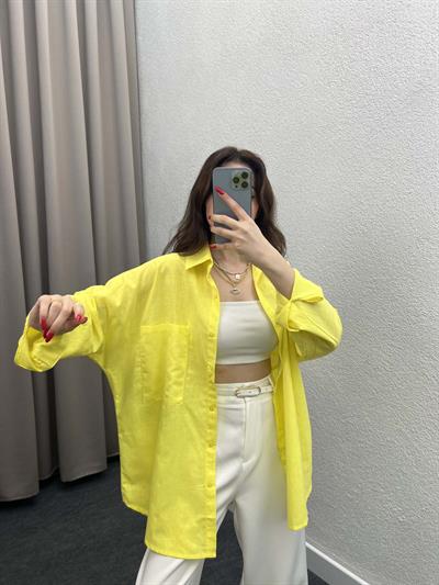 Ham Keten Sarı Gömlek