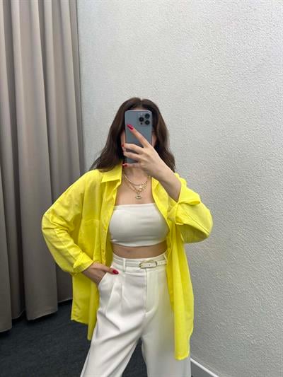 Ham Keten Sarı Gömlek