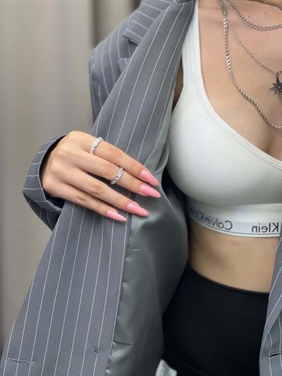 Hathor Çizgli Füme Blazer Ceket