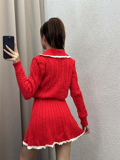 Heide Kırmızı Triko Takım