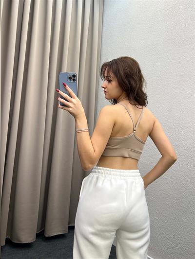 Hola Bej Fitilli Crop