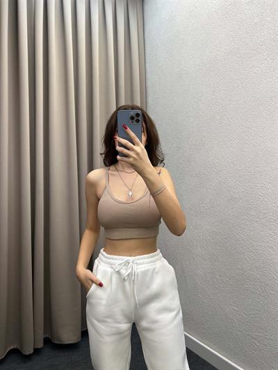 Hola Bej Fitilli Crop