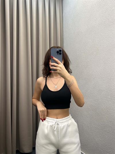 Hola Siyah Fitilli Crop