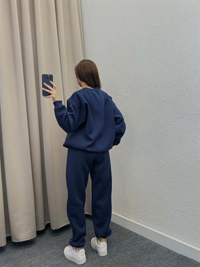 Hola Üç İplik Şardonlu Lacivert Eşofman Takım