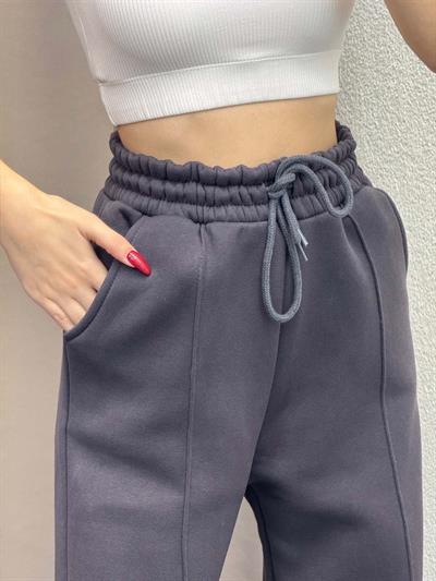 Husky Oversize Yüksek Bel Füme Eşofman Altı