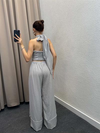 Khuit Füme Keten Crop Takım