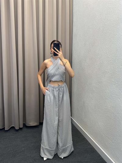 Khuit Füme Keten Crop Takım