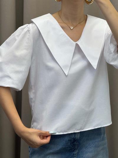 Lady Bebe Yaka Beyaz Gömlek