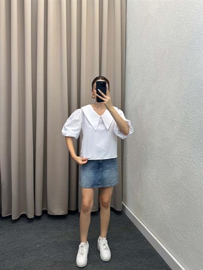 Lady Bebe Yaka Beyaz Gömlek