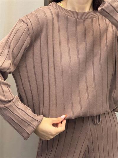 Lear Bej Fitilli Triko Takım