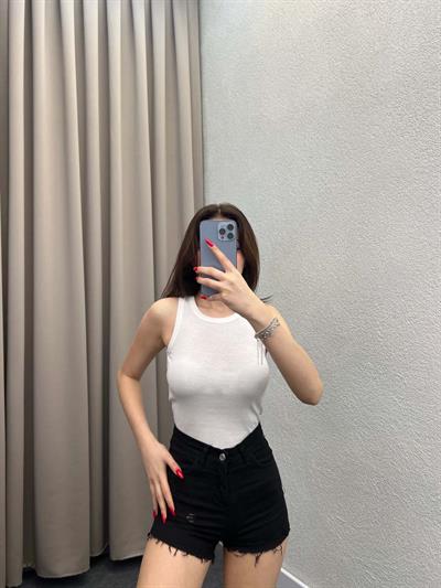 Lanka Halter Yaka Beyaz Atlet