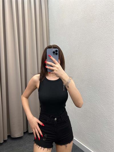 Lanka Halter Yaka Siyah Atlet