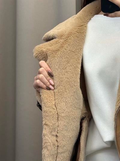 Lares Uzun Kahve Süet Ceket