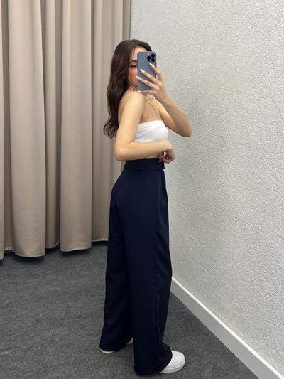 Las Vegas Cırt Kapamalı Lacivert Palazzo Pantolon