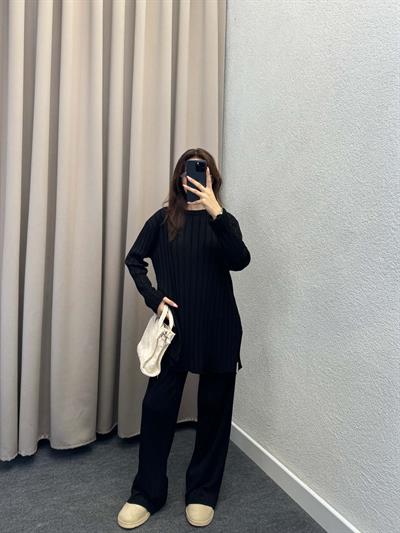 Lear Siyah Fitilli Triko Takım