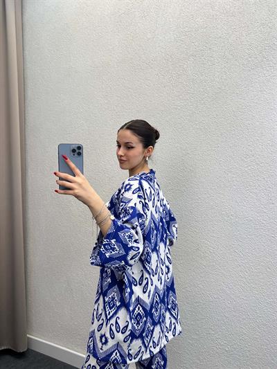 Leila Mavi Kimono Takım
