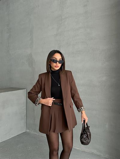 LEOPAR ASTARLI BLAZER CEKET 