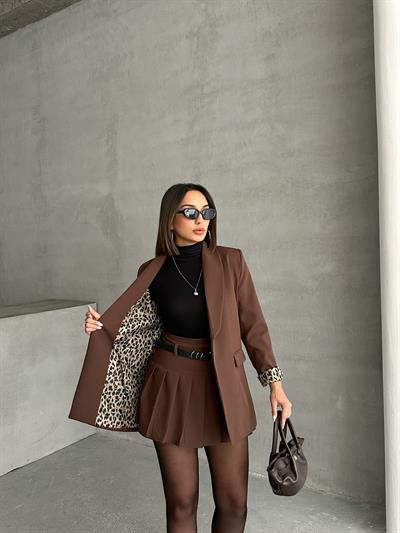LEOPAR ASTARLI BLAZER CEKET 