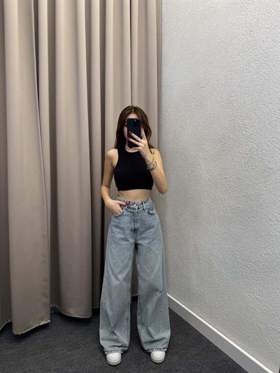Light Blue Wide Leg Jean