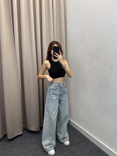 Light Blue Wide Leg Jean