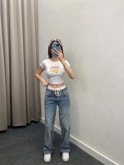 Loe Mavi Düşük Bel Straight Jean