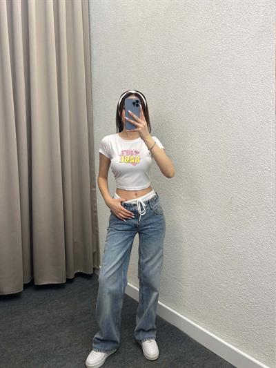 Loe Mavi Düşük Bel Straight Jean