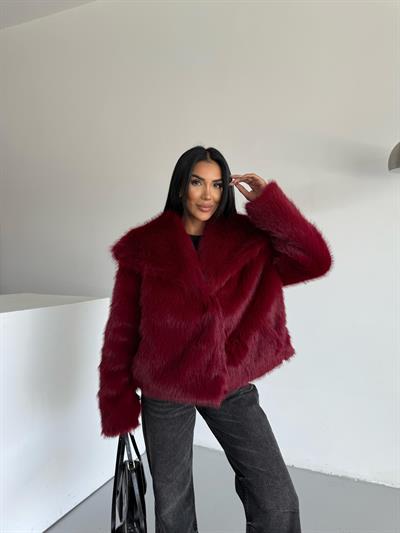 LOLİTA ŞALYAKA OVERSİZE KALIP KÜRK BORDO