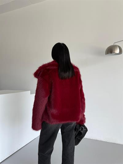 LOLİTA ŞALYAKA OVERSİZE KALIP KÜRK BORDO