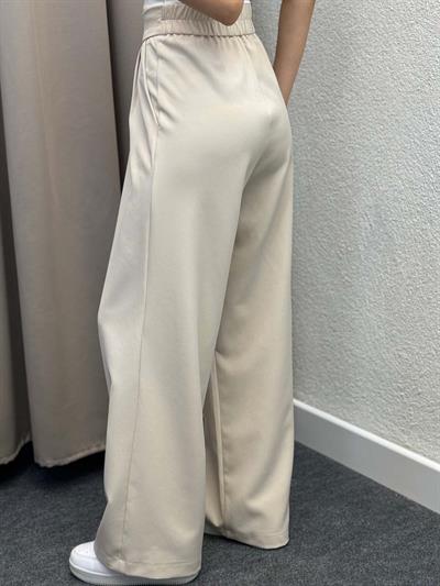 Lugo Bej Lastik Kemer Çırt Kaplamalı Pantolon